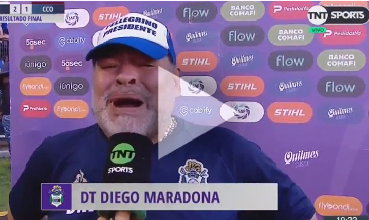 Maradona PŁACZE po pierwszym wygranym domowym meczu! :D [VIDEO]